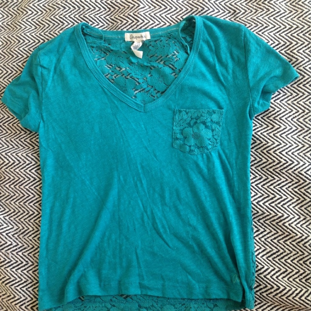 Aeropostale Blue Lace T-Shirt